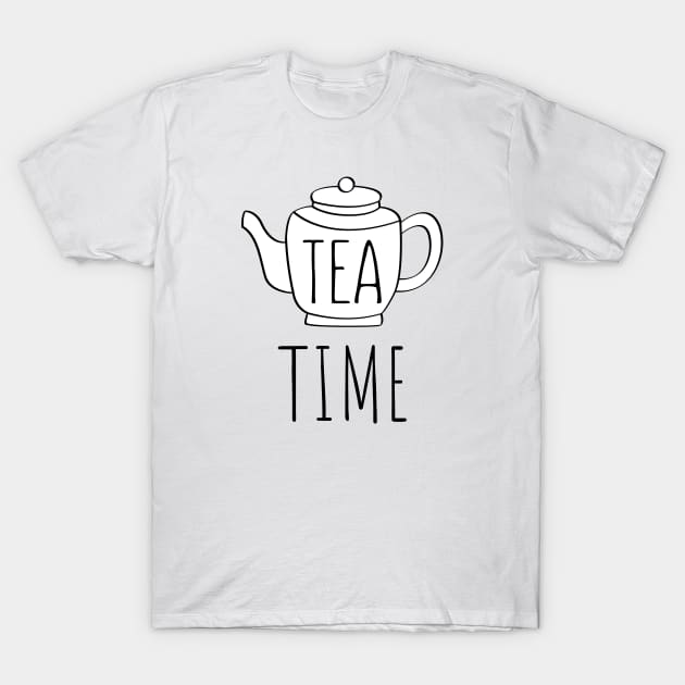 Tea Time Cute Tea Pot Illustration T-Shirt by Sizzlinks